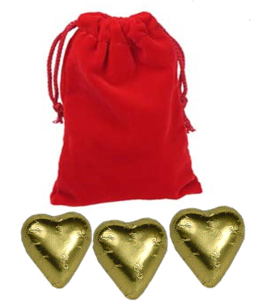 3-pc Heart Velvet Bag